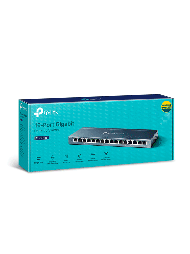 TP-LINK TL-SG116 -Switch Gigabit no administrable de 16 puertos 10/100/1000 Mbps para escritorio