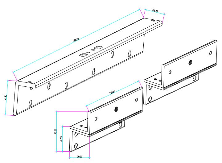 YLI MBK180NDZL - Soporte ZL para chapa magnética doble YM180NDLED/ 750 Lb de sujeción