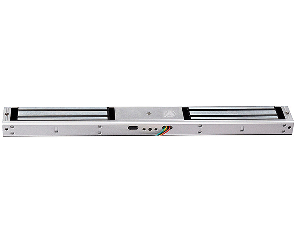 YLI YM180NDLED - Cerradura Magnética Doble con Indicador Led para Control de Acceso / Interior / Fuerza de Sujeción 180 Kg o 350 Lbs por lado / Compatible con Soporte MBK180NDZL y MBK180U