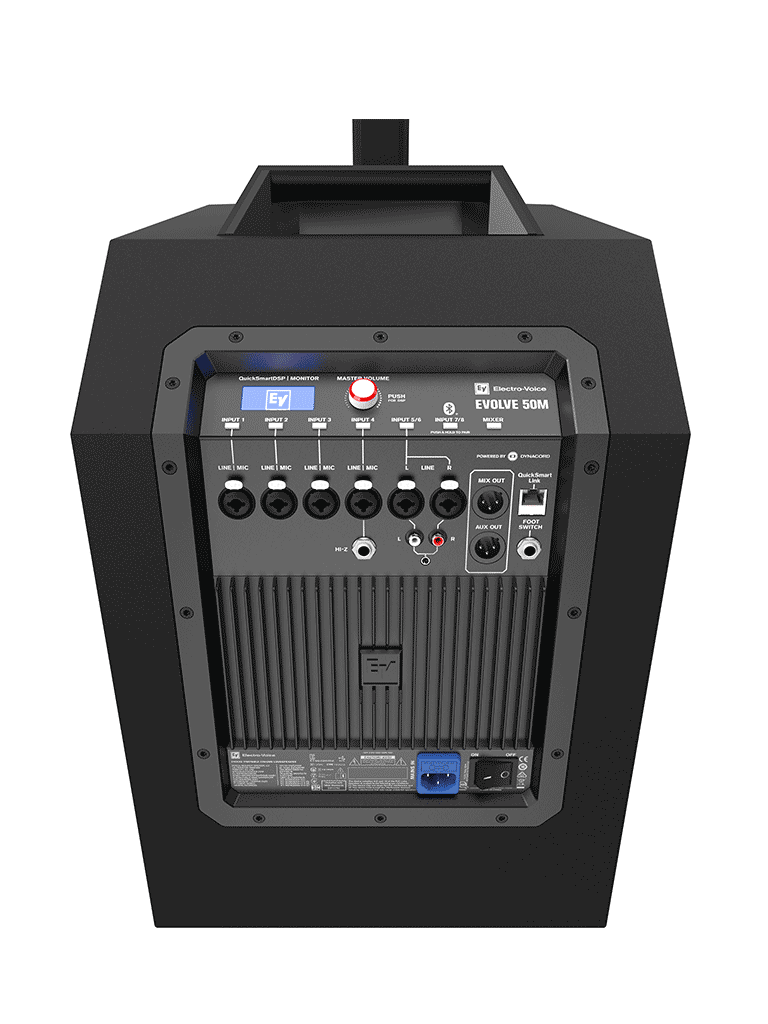 ElectroVoice M_EVOLVE50M - Sistema de Altavoz Portatil Amplificado 8CH / Bluetooth / Columna 8x3.5" / Subwoofer 12" / Negro