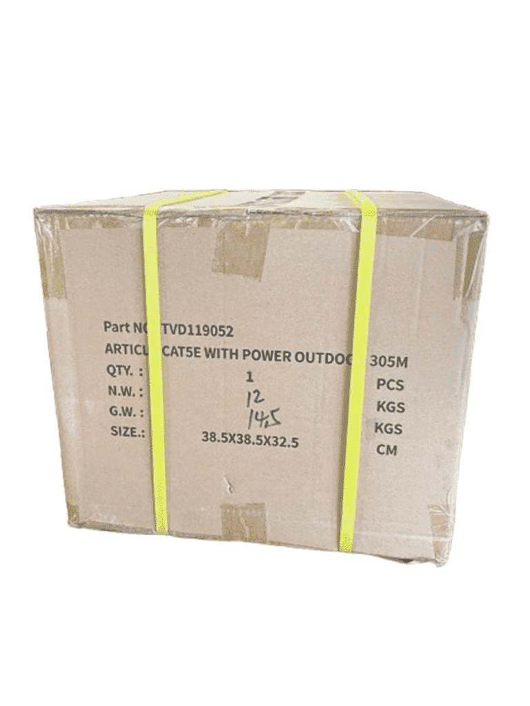 SAXXON OUTP5ECCAEXT2E - Bobina de Cable UTP Cat5e Siames/ 305 Metros/ Uso Exterior/ CCA/ UTP+Cables de Energía Cal. 18 AWG/ Doble Forro en Cable UTP/  Ideal para Cableado de Video/
