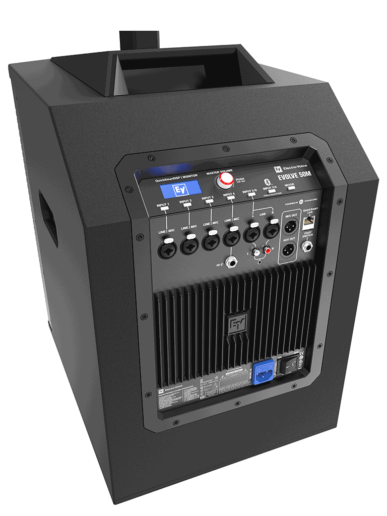 ElectroVoice M_EVOLVE50M - Sistema de Altavoz Portatil Amplificado 8CH / Bluetooth / Columna 8x3.5" / Subwoofer 12" / Negro