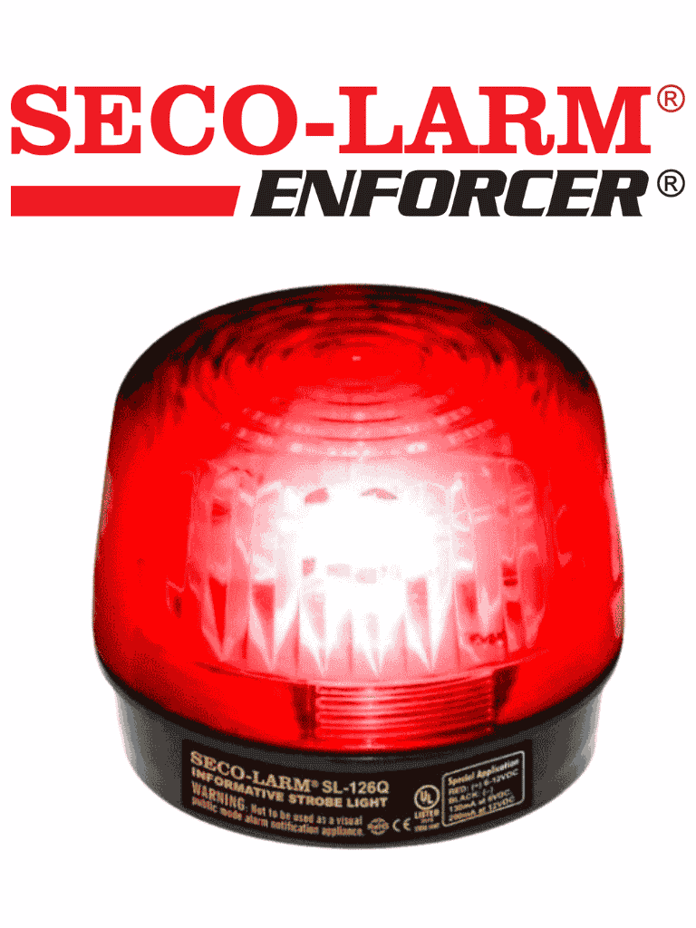 Seco-Larm SL126QR -  Luz Estroboscópica Alámbrica, 6-12VDC, Roja Compatible IHORN / RISCO / DSC / BOSCH