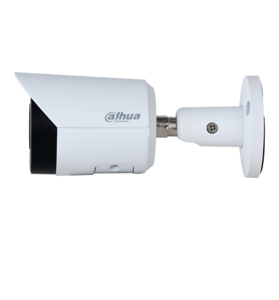 DAHUA IPC-HFW2449S-S-IL - Camara Bullet IP 4 Megapixeles/ Iluminador Dual Inteligente+Full Color/ WizSense/ Lente de 2.8mm/ 95 Grados/ Microfono Integrado/ 30 Mts de IR y Luz Visible/ Metal/ Ranura MicroSD/ WDR 120dB/ SMD Plus/ PoE