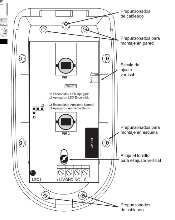 DSC BV600 - Detector de Movimiento infrarrojo  de Doble Elemento PIR cableado Inmune a Mascotas