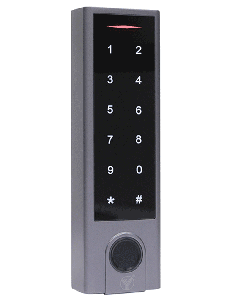 YLI YK1068A - Control de Acceso con Teclado Touch / Huella / Tarjetas ID 125 Khz / Exterior / Entrada Wiegand para Lector Esclavo