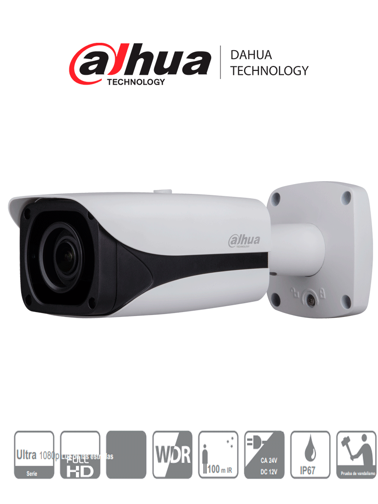 DAHUA DH-HAC-HFW3231EN-ZT-2712- Camara bullet STARLIGHT  HDCVI  1080p / 0.005 Lux a color / WDR Real 120 dB / Lente motorizado / 100M Smart ir / Voltaje dual 12 VDC/24 VAC/