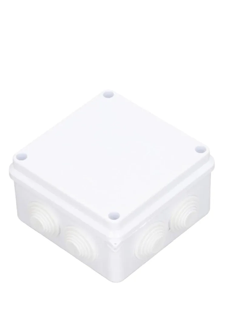 SAXXON PB100 - Caja de conexiones con 7 entradas / PVC libre de halógenos / Compatible con cámaras Bullet / Domo / Dimensiones 100 x 100 x 70 mm (Ancho x Alto x Fondo) / IP55