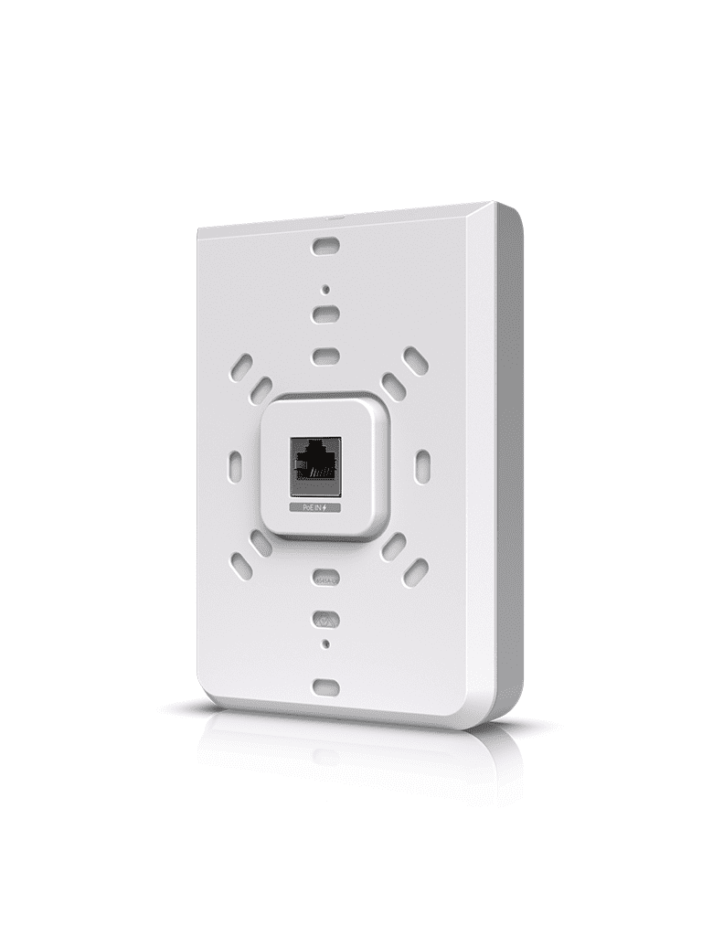 UBIQUITI U6-IW - Punto de Acceso para pared WiFi 6/ Frecuencia de operación 2.4GHz y 5GHz/ Capacidad de transmisión de hasta 5.3Gbps/ 4 Puertos secundarios RJ-45