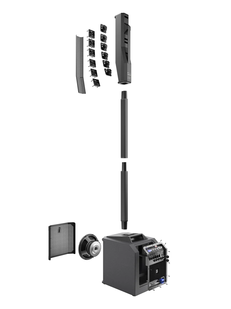 ElectroVoice M_EVOLVE30MUS - Sistema Amplificado de Columna EVOLVE 30M 8CH / Bluetooth / Columna 6x2.8" / Subwoofer 10" / Negro