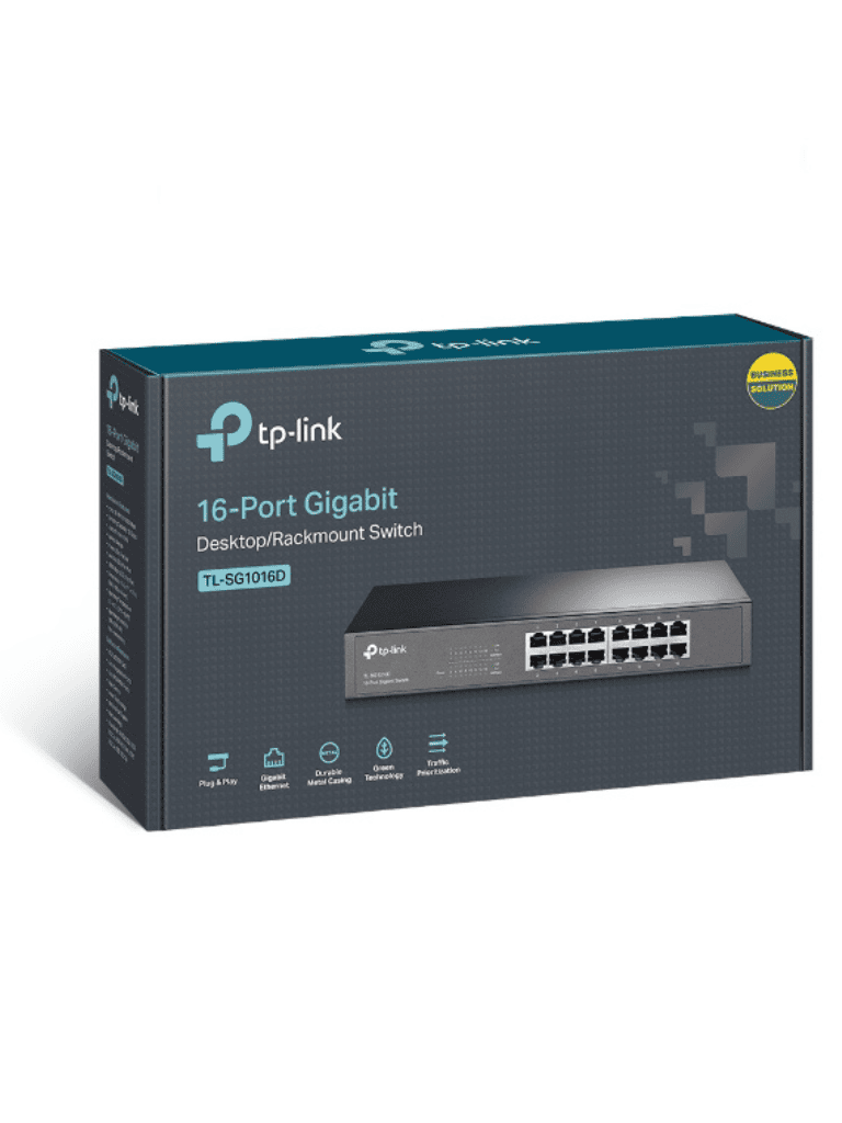 TP-LINK TL-SG1016D - Switch Gigabit no administrable de 16 puertos 10/100/1000 Mbps para escritorio/rack.
