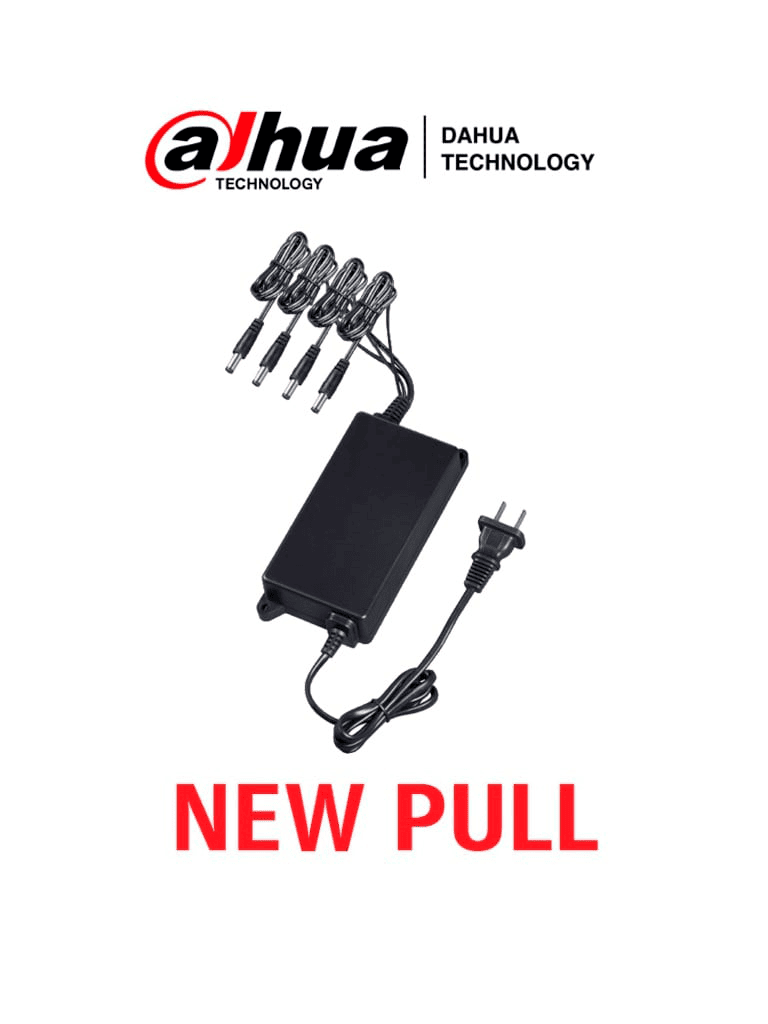 DAHUA FUENTE FUENTEKIT2NEWPULL - Fuente de Poder de poder de 2 Ampers con Distribuidor de 4 Canales/ 4 Cables con conector de Energía