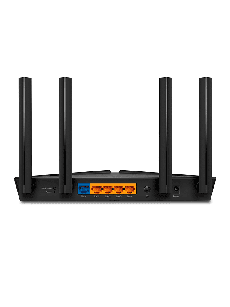 TP-LINK Archer AX53 - Ruteador WiFi 6 AX de 3000 Mbps con 1 puerto WAN RJ45 Gigabit Ethernet, 4 puertos LAN RJ45 Gigabit Ethernet, tecnologías MU-MIMO y OFDMA, además 4 antenas con Beamforming.