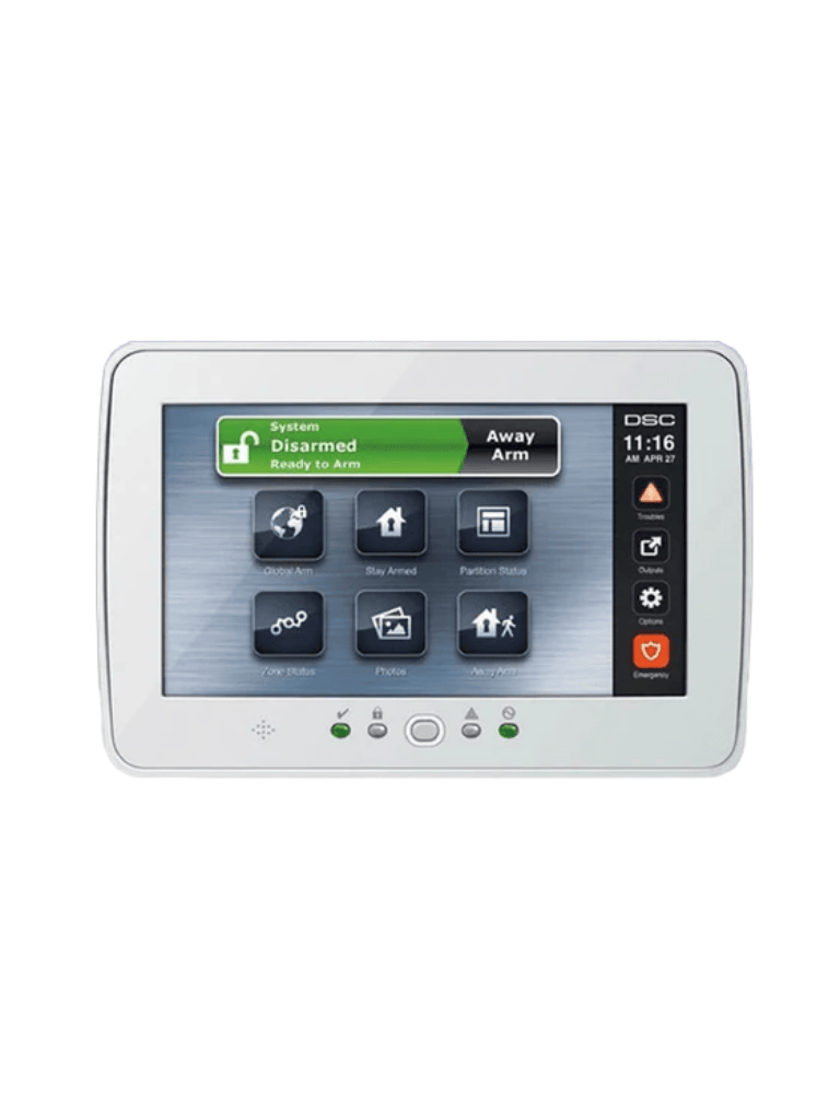 DSC HS2TCHPRO - Teclado Cableado de Pantalla Táctil de 7’’  admite 248 zonas compatible con panel PRO
